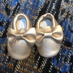 Gold moccasins - NWOT